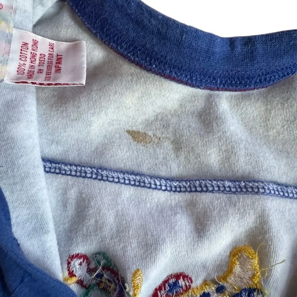 Vintage Gymboree Infant 1990s Helicopter Embroidered Helicopter Planes Onesie